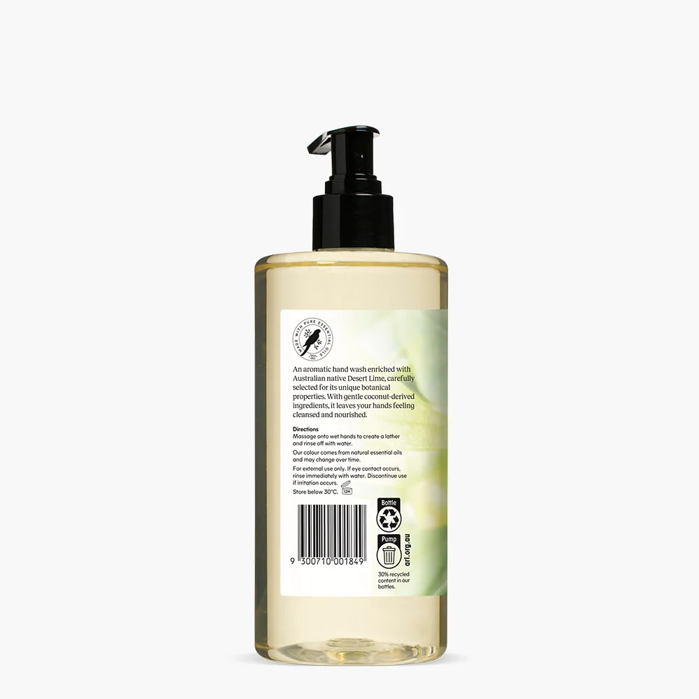 Desert Lime & Eucalyptus Revitalising Hand Wash 500mL - Image 3